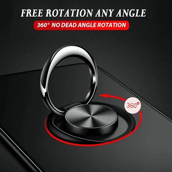CaseUp OnePlus Nord N10 5G Kılıf Finger Ring Holder Siyah Rosegold 5